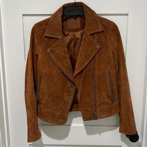 Rich Carmel/brown suede moto jacket